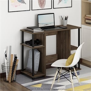 Scranton & Co Engineered Wood Compact Desk in Walnut and Black Finish