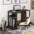 Scranton & Co Engineered Wood Compact Desk in Walnut and Black Finish