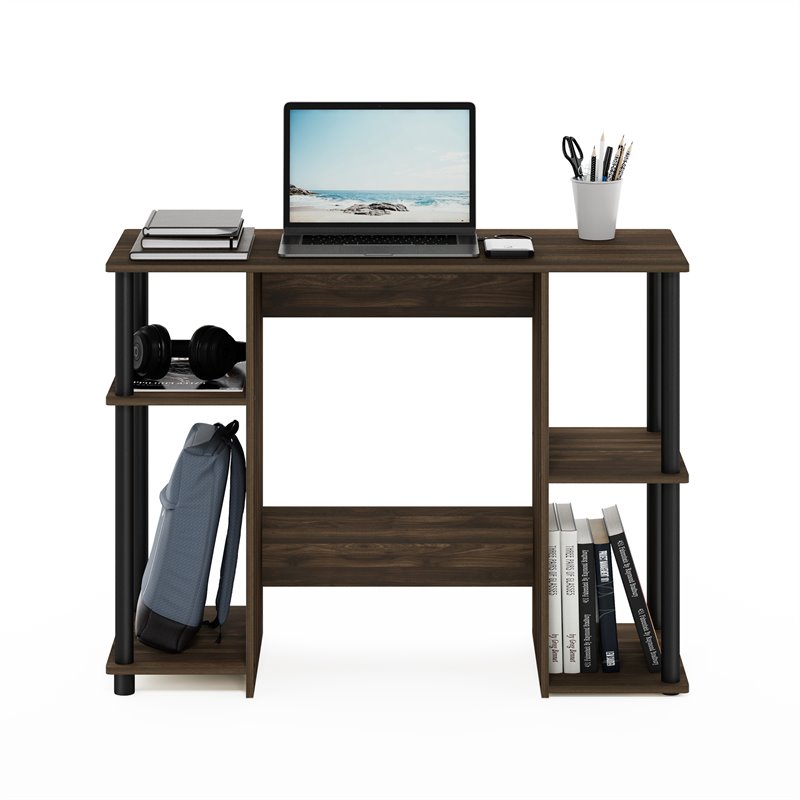 Scranton & Co Engineered Wood Compact Desk in Walnut and Black Finish