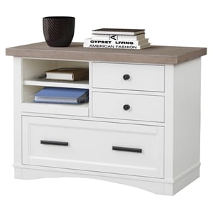 Scranton & Co 3-Drawer Lateral White Wood Filing Cabinet
