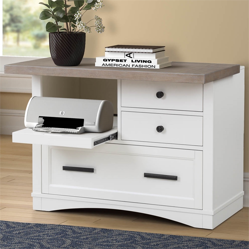 Scranton & Co 3-Drawer Lateral White Wood Filing Cabinet