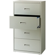 Scranton & Co 30-In 4-Drawer Metal Lateral File Cabinet in Light Gray