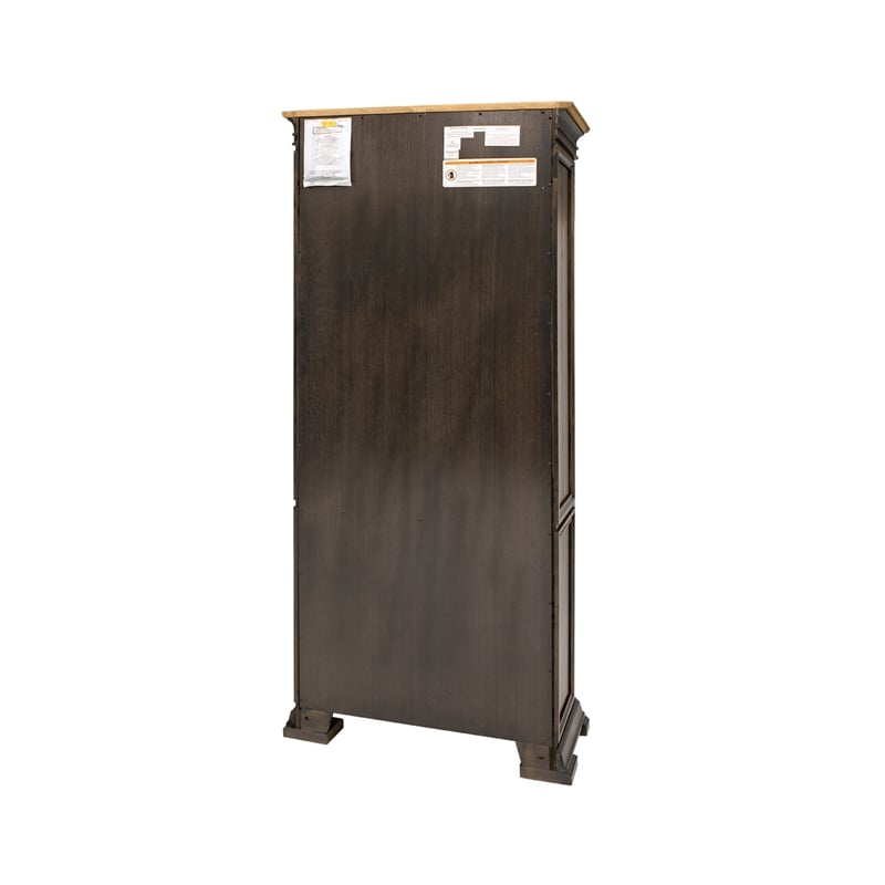 Scranton & Co Executive Open Wood Bookcase in Brown Distressed Finish