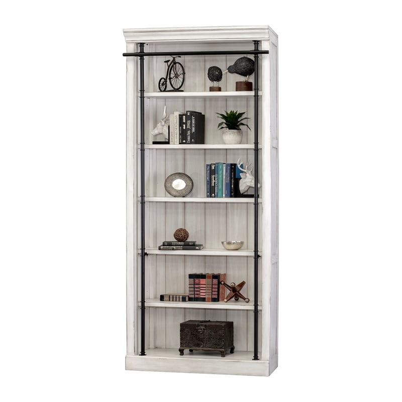 Scranton & Co 5-Shelf Farmhouse Wood Bookcase in White
