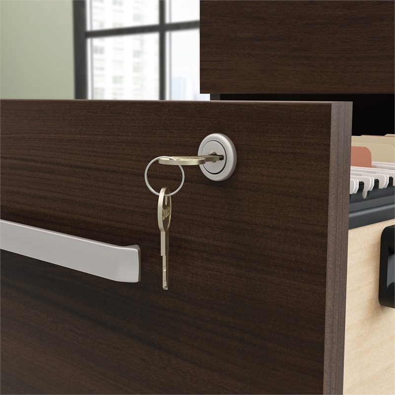 Scranton & Co 2-Drawer Mobile Filing Cabinet with Lock in Noble Elm
