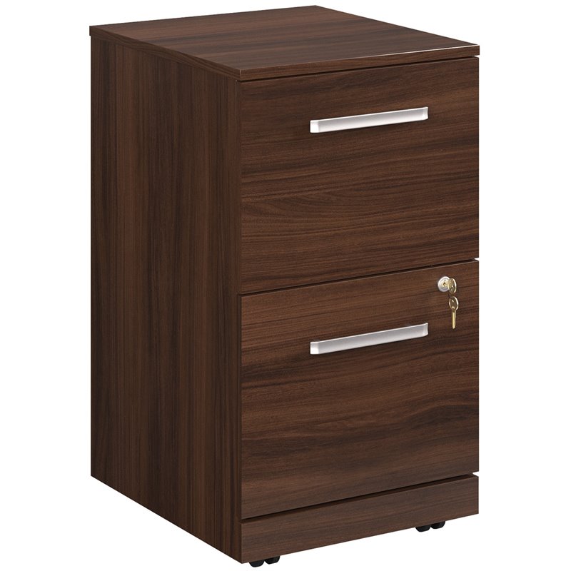 Scranton & Co 2-Drawer Mobile Filing Cabinet with Lock in Noble Elm