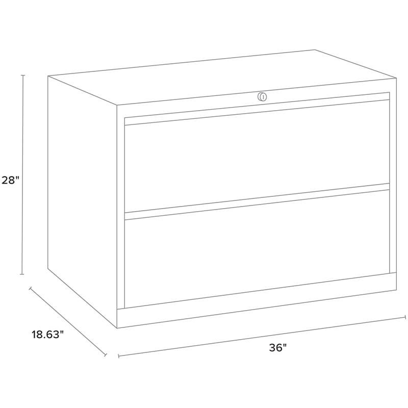 Scranton & Co Set of 4 36-Inch 2-Drawer Metal Lateral File Cabinet Silver