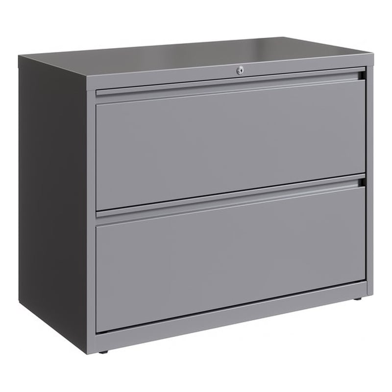 Scranton & Co Set of 4 36-Inch 2-Drawer Metal Lateral File Cabinet Silver