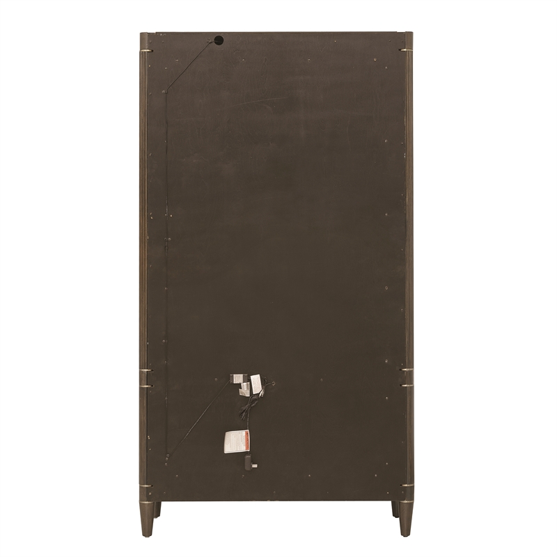 Scranton & Co Open Shelf Etagere in Piano Brown with Glass Shelves