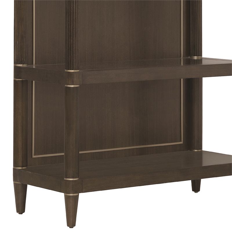 Scranton & Co Open Shelf Etagere in Piano Brown with Glass Shelves
