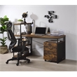 Scranton & Co Rectangular Wood Desk with Black Metal Base in Oak