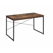 Scranton & Co Rectangular Wood Desk with Black Metal Base in Oak
