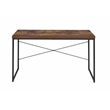 Scranton & Co Rectangular Wood Desk with Black Metal Base in Oak