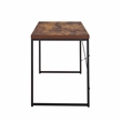 Scranton & Co Rectangular Wood Desk with Black Metal Base in Oak