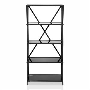 Scranton & Co Industrial Metal 5-Shelf Bookcase with Black Finish