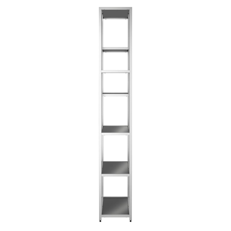 Scranton & Co Contemporary Metal 7-Shelf Bookcase in Chrome Finish