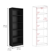 Scranton & Co 3-Piece Black Engineered Wood Bookcase Set