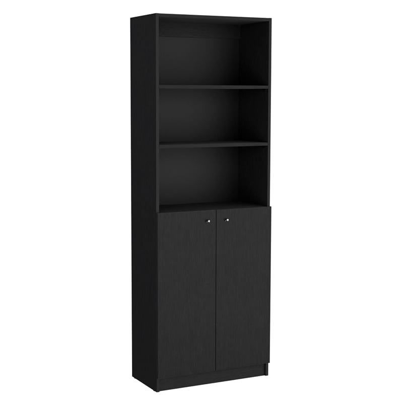 Scranton & Co Munds 3 Piece Living Room Set in Black Engineered Wood