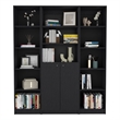 Scranton & Co Atoka 3 Piece Living Room Set in Black Engineered Wood