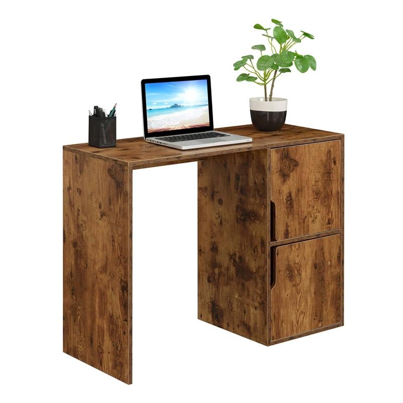Scranton & Co Student Desk with Storage Cabinets in Nutmeg Wood