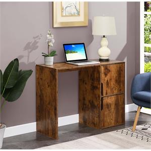 Scranton & Co Student Desk with Storage Cabinets in Nutmeg Wood
