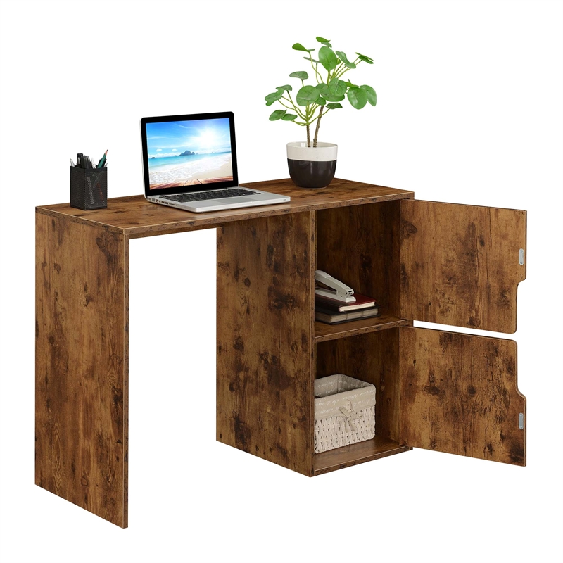 Scranton & Co Student Desk with Storage Cabinets in Nutmeg Wood