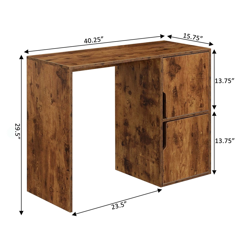 Scranton & Co Student Desk with Storage Cabinets in Nutmeg Wood