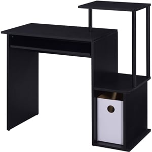 Scranton & Co Rectangle Top Computer Desk with Black Wood Finish