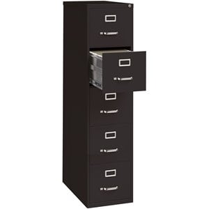 Scranton & Co 26.5 in Deep 5-Drawer Vertical File Cabinet in Black