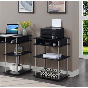 Scranton & Co No-Tools Printer Stand with Black Wood Finish