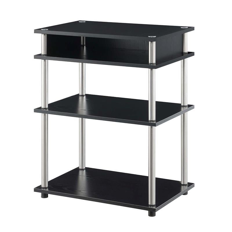 Scranton & Co No-Tools Printer Stand with Black Wood Finish
