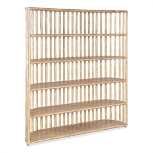 Scranton & Co Beige 77.5&quot Retreat Slatted Wood Bookcase with 4 Shelves