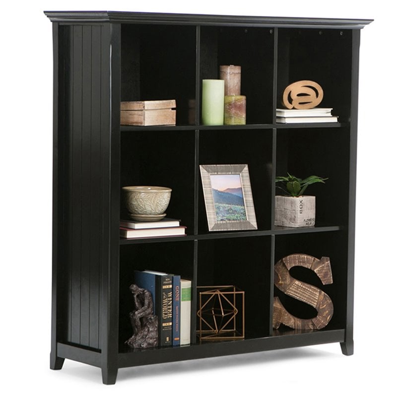 Scranton & Co 9 Cube Wood Bookcase Storage Unit in Black Finish