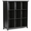 Scranton & Co 9 Cube Wood Bookcase Storage Unit in Black Finish