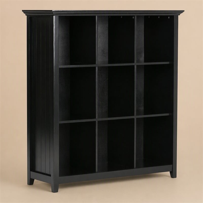 Scranton & Co 9 Cube Wood Bookcase Storage Unit in Black Finish