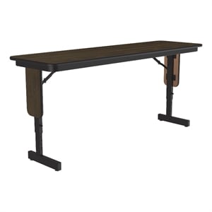 Scranton & Co 18x60 Adjustable Height Folding Seminar Table in Walnut Finish