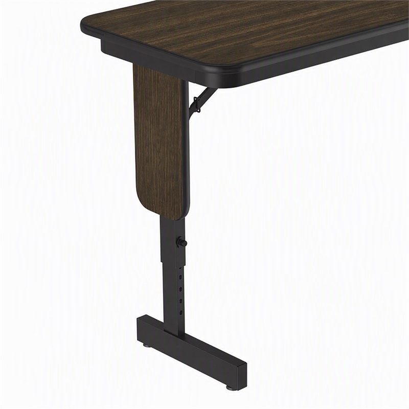 Scranton & Co 18x72 Adjustable Height Folding Seminar Table in Walnut Finish