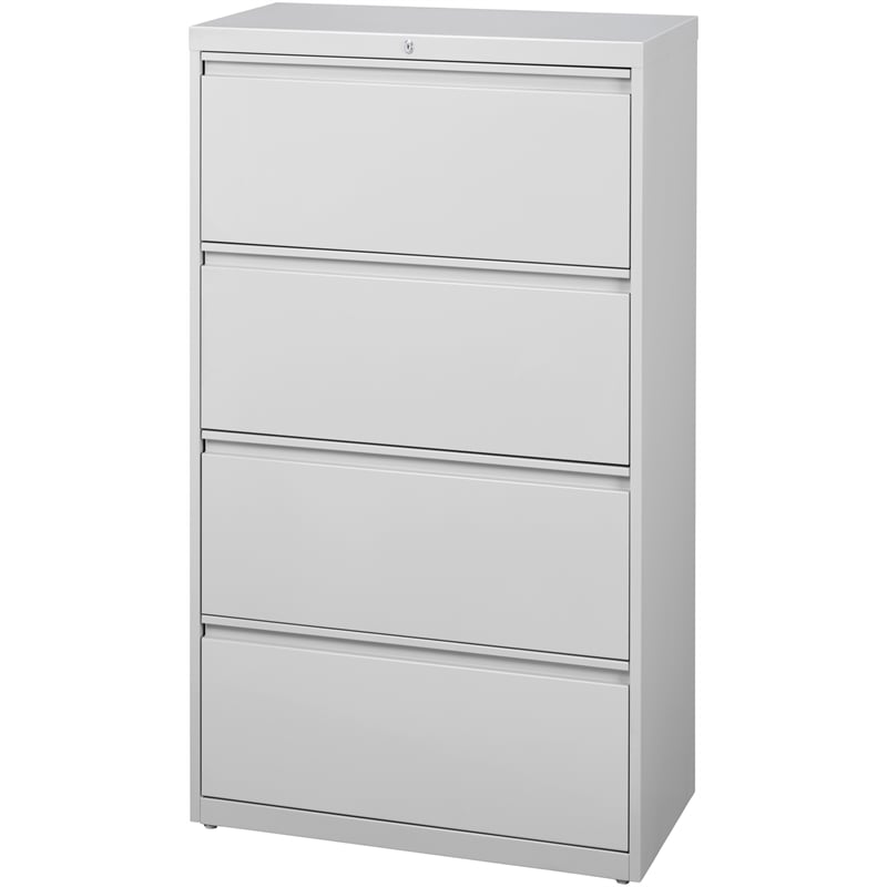 Scranton & Co 36-in Metal 4 Drawer Lateral File Cabinet Light Gray