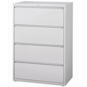 Scranton & Co 36-in Metal 4 Drawer Lateral File Cabinet Light Gray