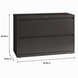 Scranton & Co 42-in Metal 2 Drawer Lateral File Cabinet Charcoal