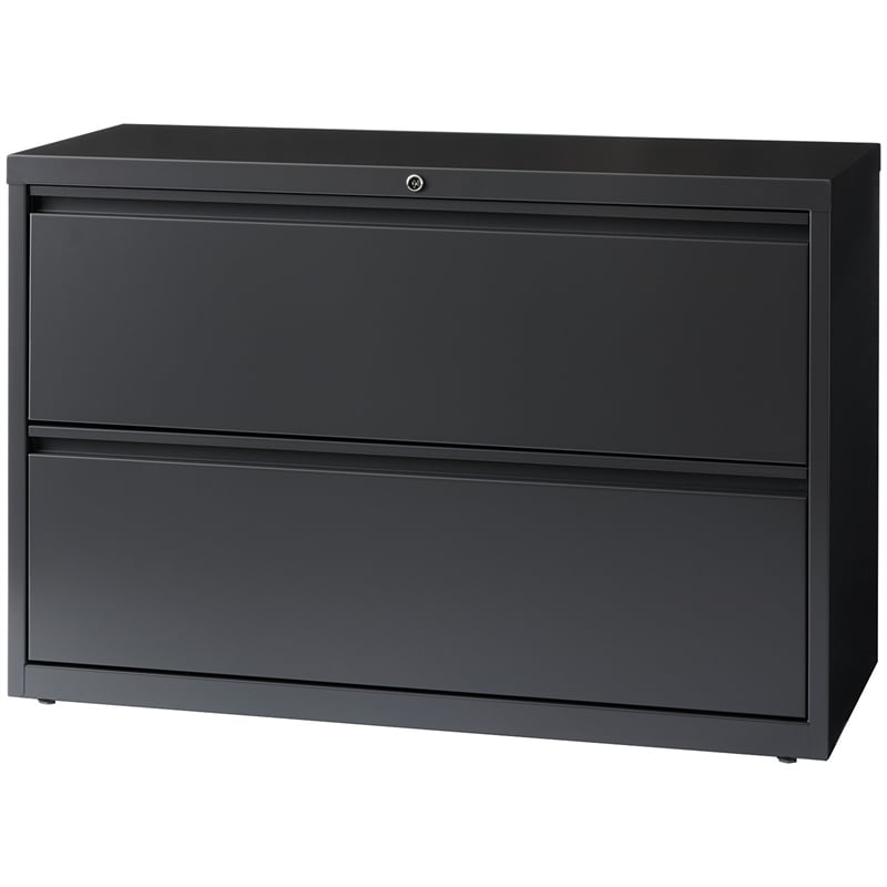 Scranton & Co 42-in Metal 2 Drawer Lateral File Cabinet Charcoal