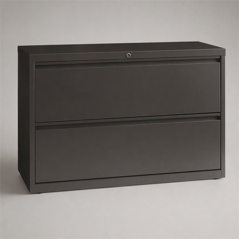 Scranton & Co 42-in Metal 2 Drawer Lateral File Cabinet Charcoal