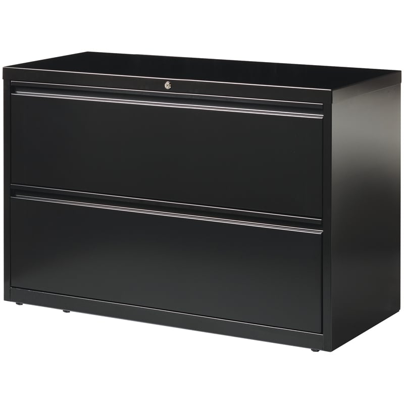 Scranton & Co 42-in Metal 2 Drawer Lateral File Cabinet Black