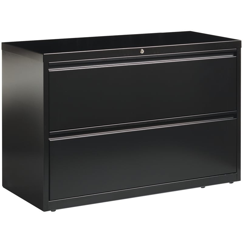 Scranton & Co 42-in Metal 2 Drawer Lateral File Cabinet Black
