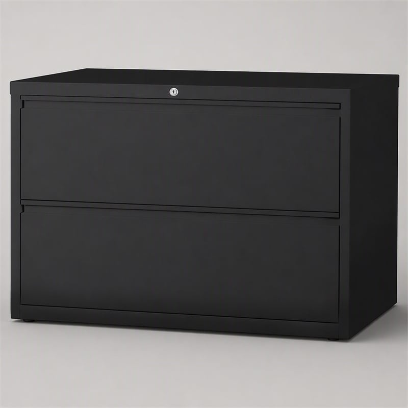 Scranton & Co 42-in Metal 2 Drawer Lateral File Cabinet Black