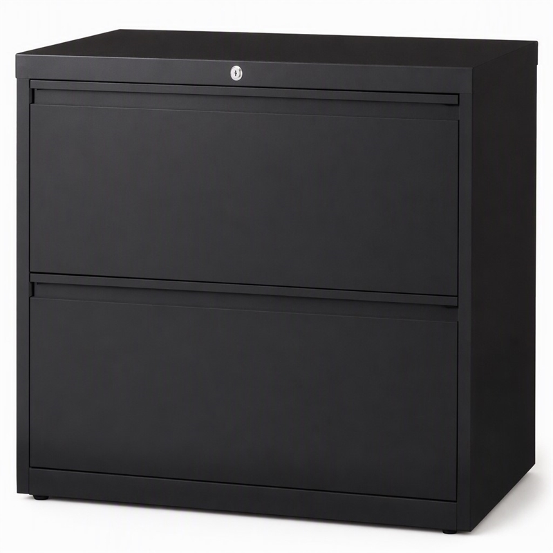 Scranton & Co 36-in Metal 2 Drawer Lateral File Cabinet Black