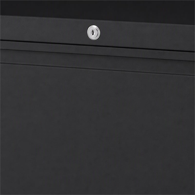 Scranton & Co 36-in Metal 2 Drawer Lateral File Cabinet Black