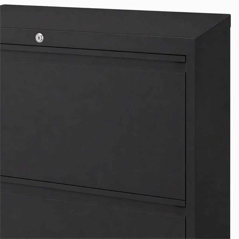 Scranton & Co 36-in Metal 2 Drawer Lateral File Cabinet Black