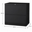 Scranton & Co 36-in Metal 2 Drawer Lateral File Cabinet Black