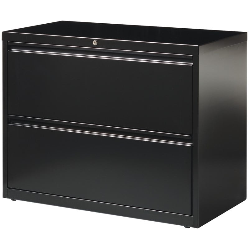 Scranton & Co 36-in Metal 2 Drawer Lateral File Cabinet Black